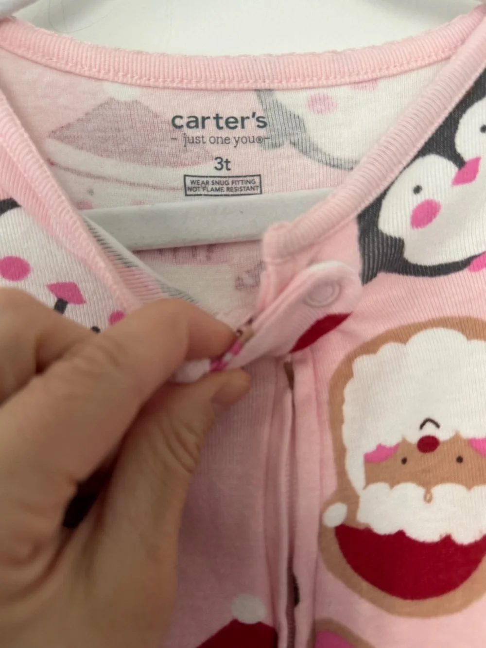 Carter's Holiday Footed One-Pieces - Reindeer & Santa Penguin Prints girl 2T